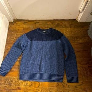 Neiman Marcus off blue knit sweater